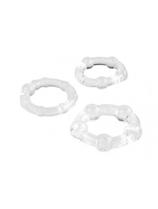 Набор из 3 прозрачных эрекционных колец с разным рельефом - A-toys - в Долгопрудном купить с доставкой