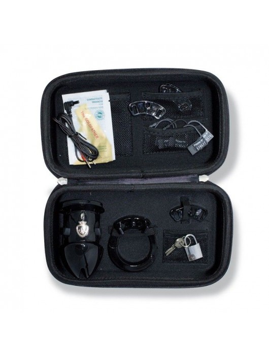 Пояс верности с электростимуляцией Mystim Pubic Enemy No1 Black Edition - MyStim - купить с доставкой в Долгопрудном