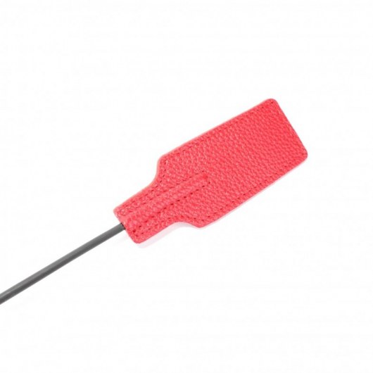 Красный кожаный стек с прямоугольным шлепком - 68 см. - БДСМ Арсенал - купить с доставкой в Долгопрудном