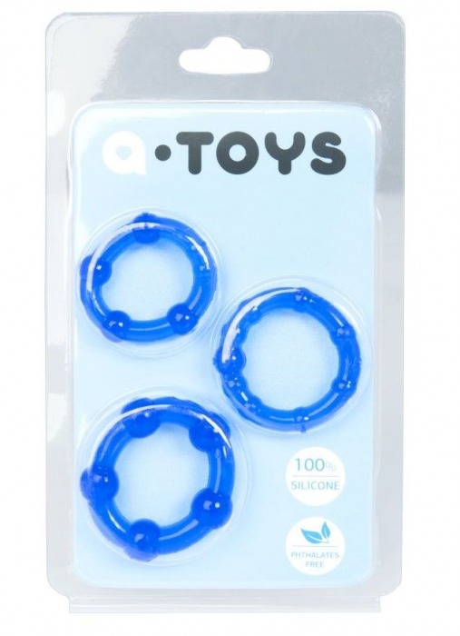 Набор из 3 синих эрекционных колец A-toys - A-toys - в Долгопрудном купить с доставкой