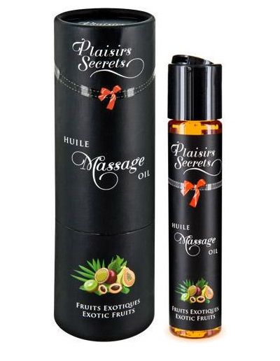 Массажное масло с ароматом экзотических фруктов Huile de Massage Gourmande Fruits Exotiques - 59 мл. - Plaisir Secret - купить с доставкой в Долгопрудном