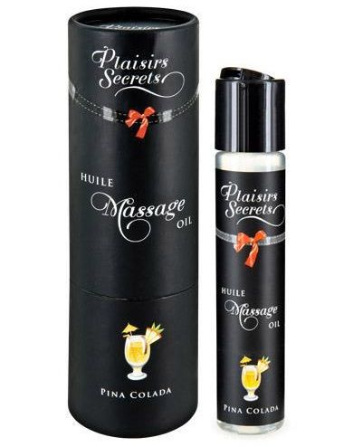 Массажное масло с ароматом пина колады Huile de Massage Gourmande Pina Colada - 59 мл. - Plaisir Secret - купить с доставкой в Долгопрудном