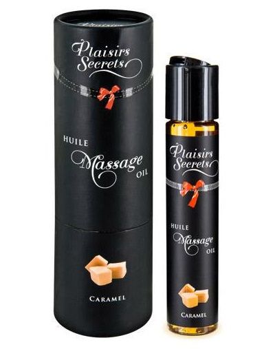 Массажное масло с ароматом карамели Huile de Massage Gourmande Caramel - 59 мл. - Plaisir Secret - купить с доставкой в Долгопрудном
