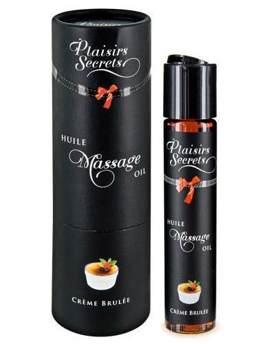 Массажное масло с ароматом крем брюле Huile de Massage Gourmande Creme Brulée - 59 мл. - Plaisir Secret - купить с доставкой в Долгопрудном