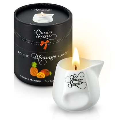 Массажная свеча с ароматом манго и ананаса Bougie de Massage Ananas Mangue - 80 мл. - Plaisir Secret - купить с доставкой в Долгопрудном