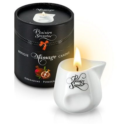 Массажная свеча с ароматом граната Bougie de Massage Gourmande Grenadine - 80 мл. - Plaisir Secret - купить с доставкой в Долгопрудном