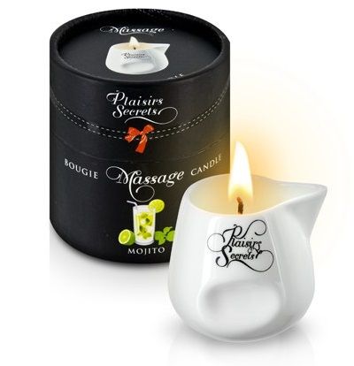 Массажная свеча с ароматом мохито Bougie de Massage Mojito - 80 мл. - Plaisir Secret - купить с доставкой в Долгопрудном