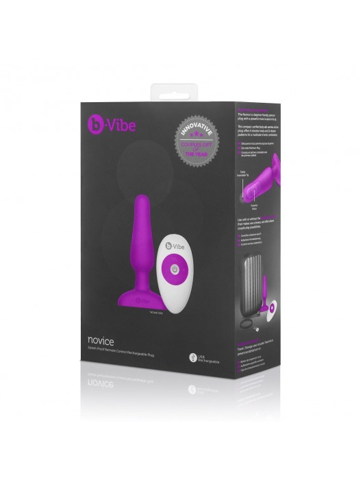 Анальная вибропробка NOVICE REMOTE CONTROL PLUG FUCHSIA - 10,2 см. - b-Vibe