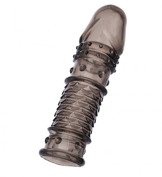 Дымчатая закрытая насадка ToyFa XLover с чешуйками и пупырышками - 13,5 см. - ToyFa - в Долгопрудном купить с доставкой