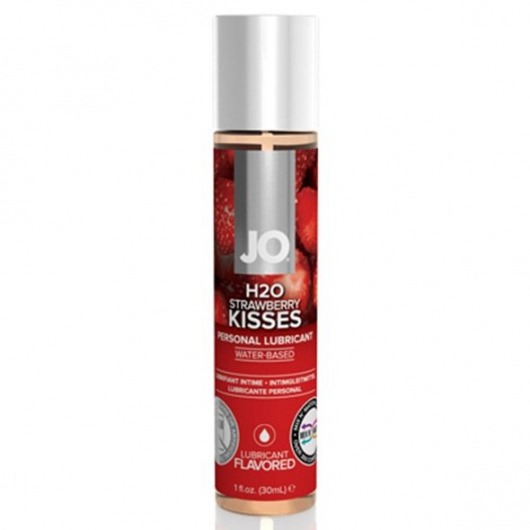 Смазка с ароматом клубники JO Flavored Strawberry Kiss - 30 мл. - System JO - купить с доставкой в Долгопрудном