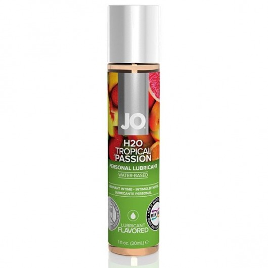 Смазка с ароматом тропических фруктов JO Flavored Tropical Passion - 30 мл. - System JO - купить с доставкой в Долгопрудном