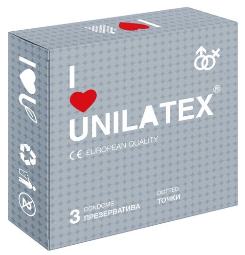 Презервативы с точками Unilatex Dotted - 3 шт. - Unilatex - купить с доставкой в Долгопрудном