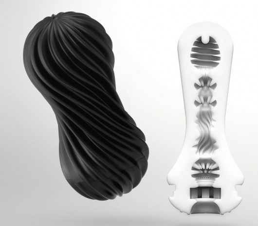 Мастурбатор FLEX Rocky Black с плотным рельефом - Tenga - в Долгопрудном купить с доставкой