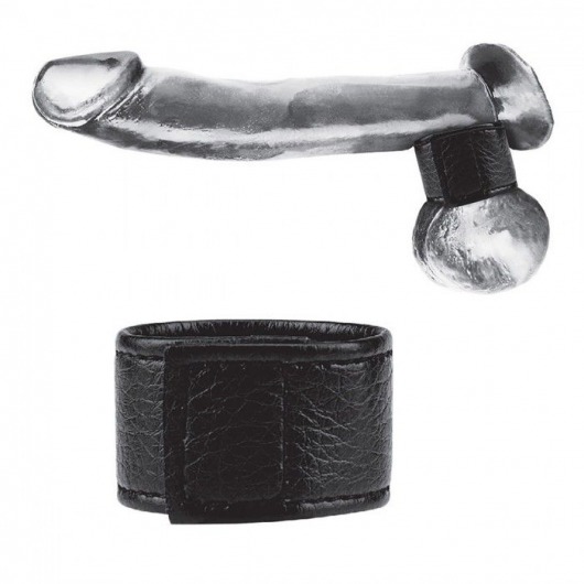 Чёрная утяжка на мошонку 1  Velcro Ball Stretcher - BlueLine - купить с доставкой в Долгопрудном