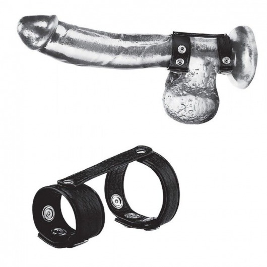 Утяжка на пенис с клёпками Duo Snap Cock And Ball Ring - BlueLine - купить с доставкой в Долгопрудном