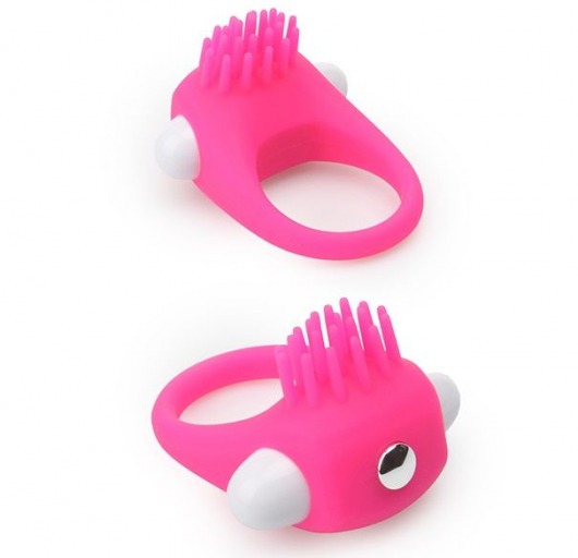 Розовое эрекционное кольцо с щеточкой LIT-UP SILICONE STIMU RING 5 - Dream Toys - в Долгопрудном купить с доставкой