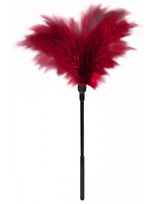 Пластиковая метелочка с красными пёрышками Small Feather Tickler - 32 см. - Blush Novelties - купить с доставкой в Долгопрудном