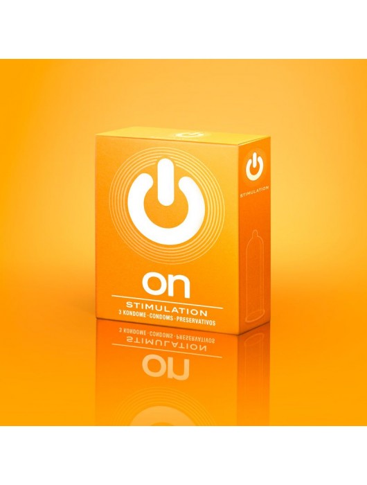Презервативы ON) Stimulation с точками - 3 шт. - ON) - купить с доставкой в Долгопрудном