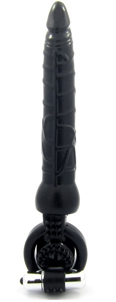 Черная вибронасадка с анальным стимулятором - ToyFa - в Долгопрудном купить с доставкой