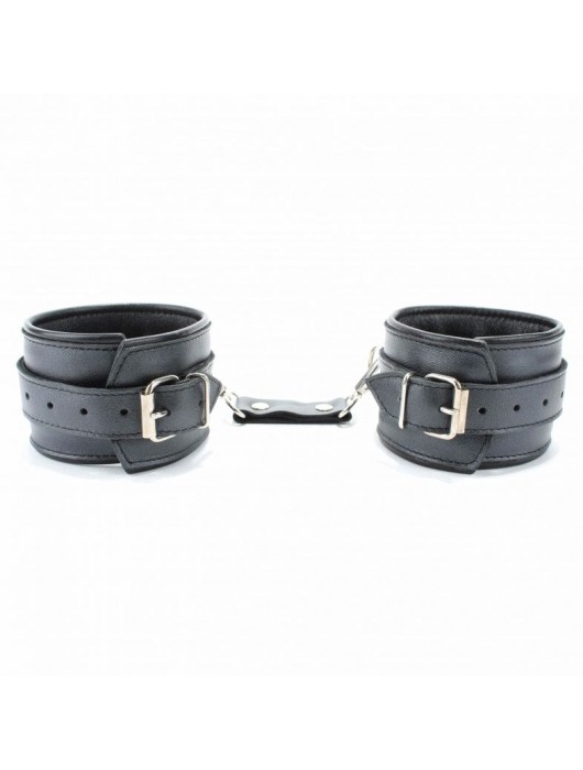 Наручники из гладкой кожи - БДСМ Арсенал - купить с доставкой в Долгопрудном