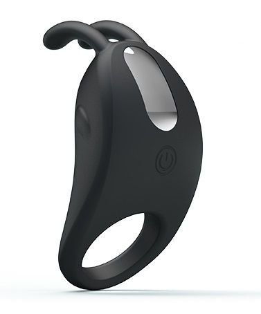 Чёрное эрекционное кольцо с вибрацией Rabbit Vibrator - Baile - в Долгопрудном купить с доставкой