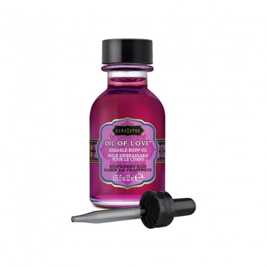 Масло для ласк с ароматом малины Oil of Love Raspberry Kiss - 22 мл. - Kama Sutra - купить с доставкой в Долгопрудном