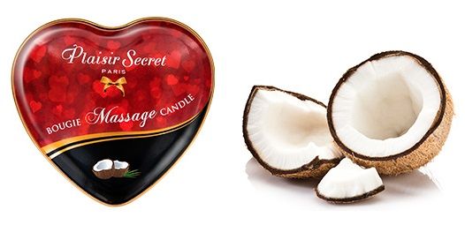 Массажная свеча с ароматом кокоса Bougie Massage Candle - 35 мл. - Plaisir Secret - купить с доставкой в Долгопрудном