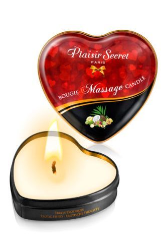 Массажная свеча с ароматом экзотических фруктов Bougie Massage Candle - 35 мл. - Plaisir Secret - купить с доставкой в Долгопрудном