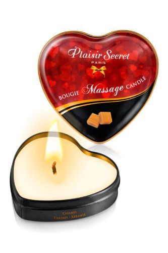 Массажная свеча с ароматом карамели Bougie Massage Candle - 35 мл. - Plaisir Secret - купить с доставкой в Долгопрудном