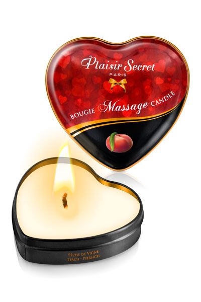 Массажная свеча с ароматом персика Bougie Massage Candle - 35 мл. - Plaisir Secret - купить с доставкой в Долгопрудном