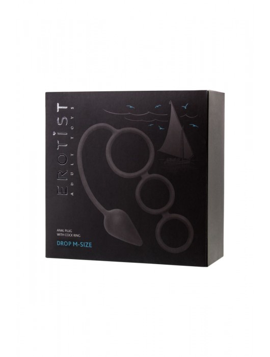 Тройное эрекционное кольцо с анальным хвостом Drop M-size - Erotist Adult Toys - в Долгопрудном купить с доставкой