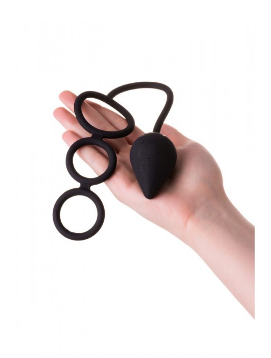 Тройное эрекционное кольцо с анальным хвостом Drop M-size - Erotist Adult Toys - в Долгопрудном купить с доставкой