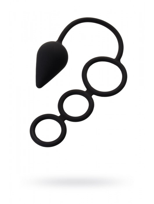 Тройное эрекционное кольцо с анальным хвостом Drop M-size - Erotist Adult Toys - в Долгопрудном купить с доставкой