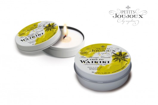 Массажная свеча Petits Joujoux Waikiki Beach с ароматом кокоса и ананаса - 33 гр. - MyStim - купить с доставкой в Долгопрудном
