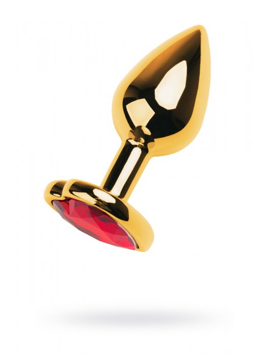 Золотистая анальная пробка с кристаллом-сердцем - 7,5 см. - ToyFa - купить с доставкой в Долгопрудном