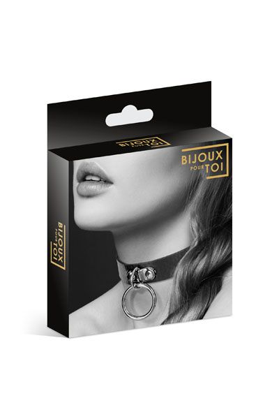 Узенький ошейник из полиуретана с кольцом - Bijoux Pour Toi - купить с доставкой в Долгопрудном