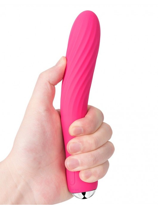 Вибратор со спиралевидным рельефом и функцией нагрева Anya Plum Red - 19,6 см. - Svakom