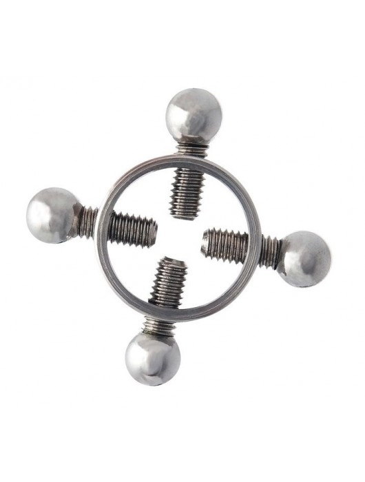 Серебристые зажимы для сосков на винтах - ToyFa - купить с доставкой в Долгопрудном