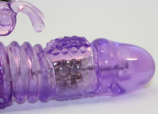 Фиолетовый виброкомпьютер с ротацией и режимом Up Down - 23,5 см. - 4sexdreaM