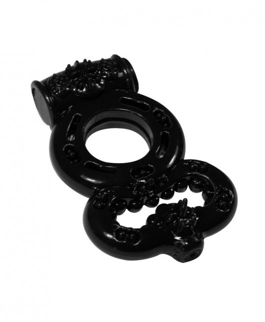 Чёрное эрекционное кольцо Rings Treadle с подхватом - Lola Games - в Долгопрудном купить с доставкой