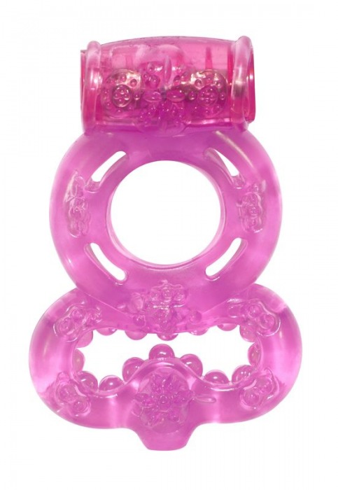 Розовое эрекционное кольцо Rings Treadle с подхватом - Lola Games - в Долгопрудном купить с доставкой