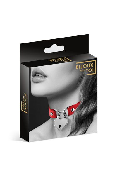 Красный чокер с замком в форме сердца - Bijoux Pour Toi - купить с доставкой в Долгопрудном