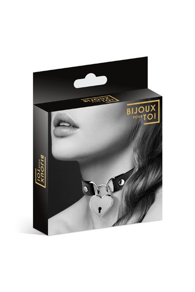 Черный чокер с замком в форме сердца - Bijoux Pour Toi - купить с доставкой в Долгопрудном