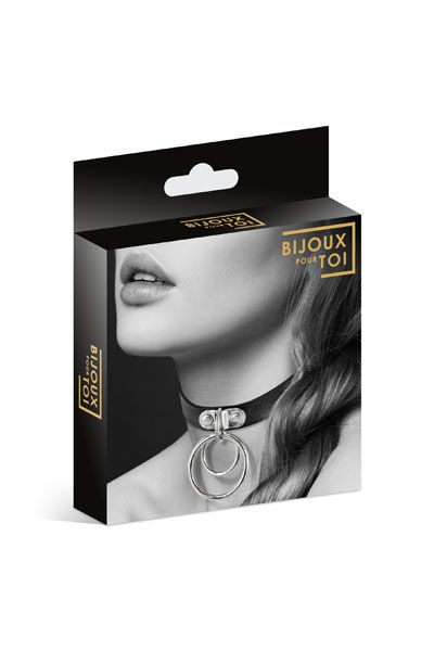 Черный чокер с двумя кольцами - Bijoux Pour Toi - купить с доставкой в Долгопрудном