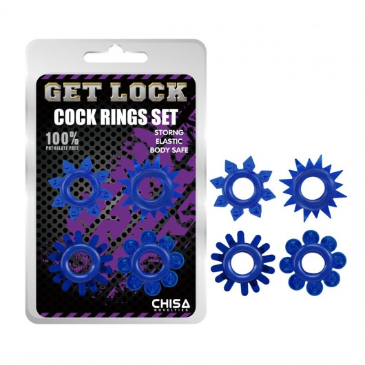 Набор из 4 синих колец Get Lock - Chisa - в Долгопрудном купить с доставкой