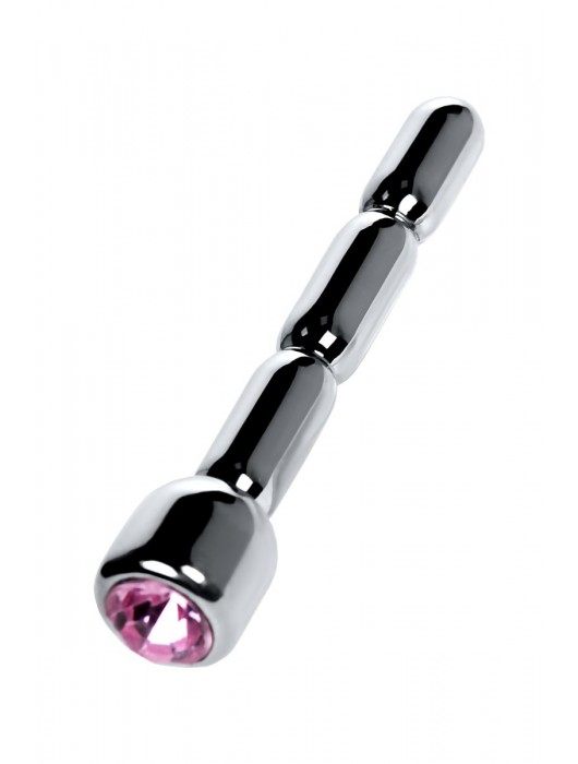 Серебристый уретральный плаг со стразом - 7 см. - ToyFa - купить с доставкой в Долгопрудном