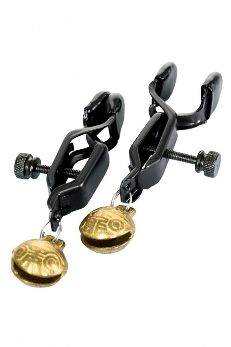 Черно-золотистые зажимы для сосков TOYFA Theatre - ToyFa - купить с доставкой в Долгопрудном