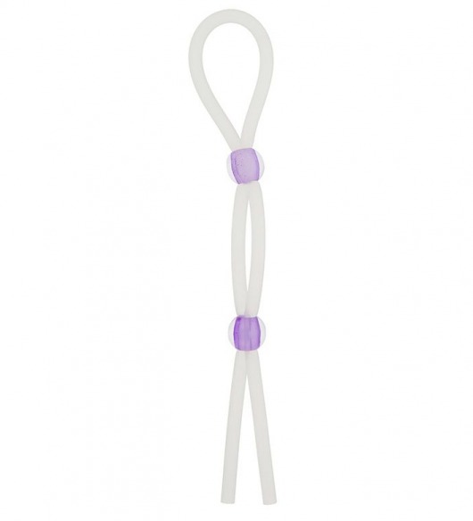 Прозрачное эрекционное кольцо-лассо SILICONE LASSO COCK RING DUAL BEADS - NMC - в Долгопрудном купить с доставкой