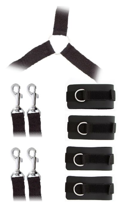 Комплект наручников и поножей LUXURIOUS BED RESTRAINT CUFF SET - Blush Novelties - купить с доставкой в Долгопрудном