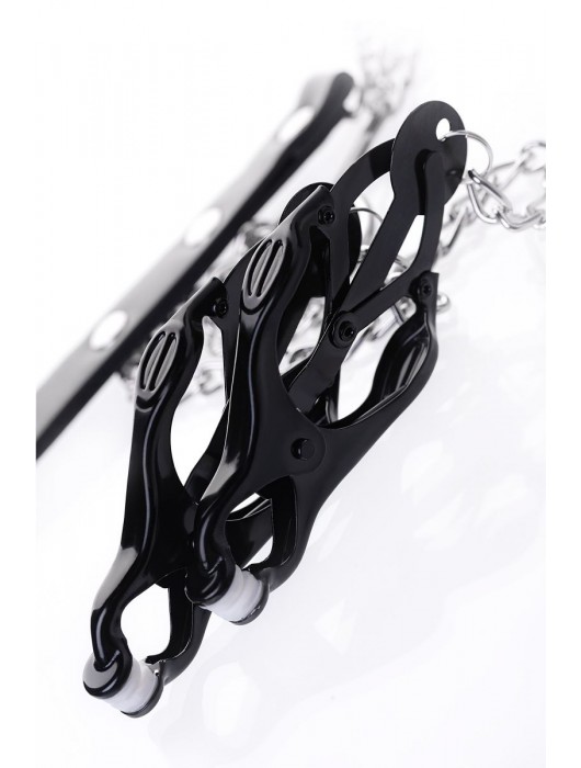 Черно-серебристые зажимы для сосков с кольцом для пениса TOYFA Metal - ToyFa - купить с доставкой в Долгопрудном